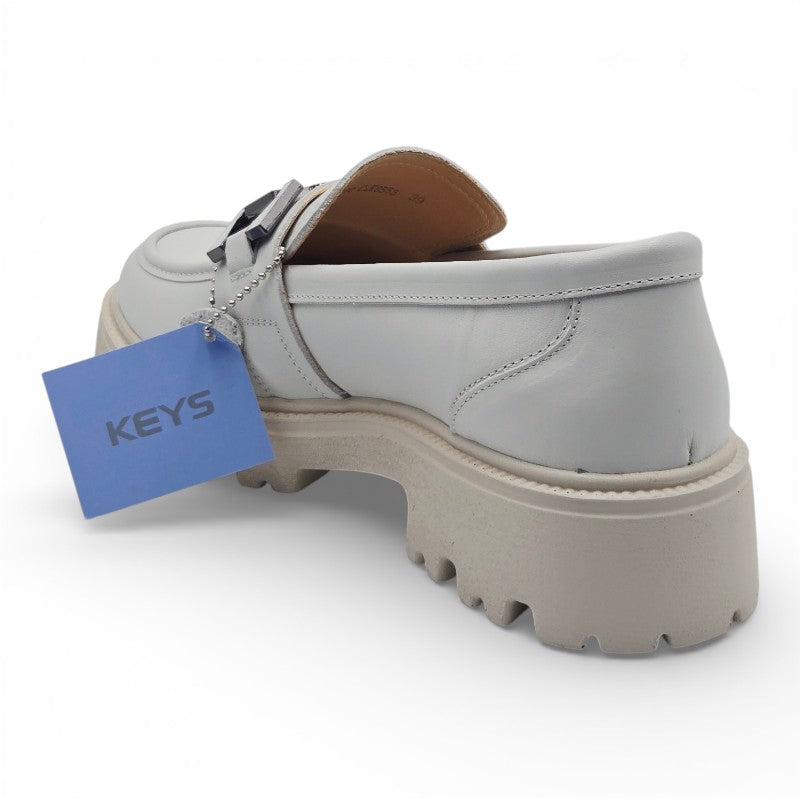 KEYS K-9380 Mocassini Donna pelle bianco