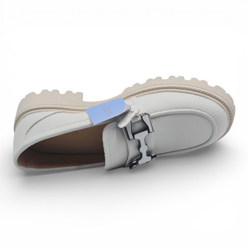 KEYS K-9380 Mocassini Donna pelle bianco