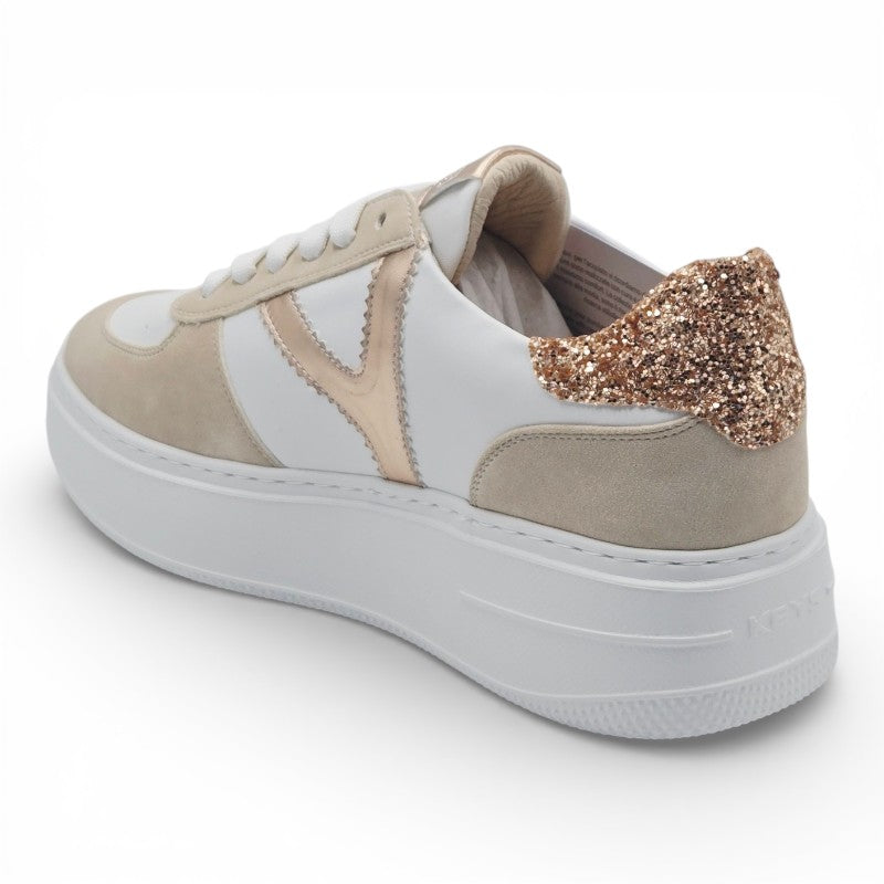 KEYS K-10525 Sneaker Donna pelle sintetica bianco