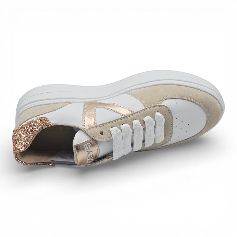 KEYS K-10525 Sneaker Donna pelle sintetica bianco