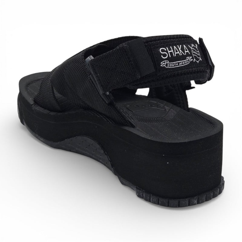 SHAKA FIESTA PLATFORM Sandali Donna tessuto nero