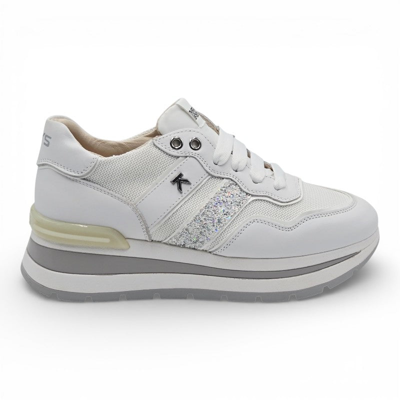 KEYS K-10571 Sneaker Donna pelle bianco