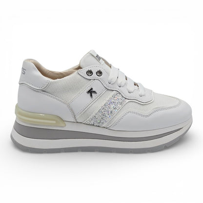 KEYS K-10571 Sneaker Donna pelle bianco