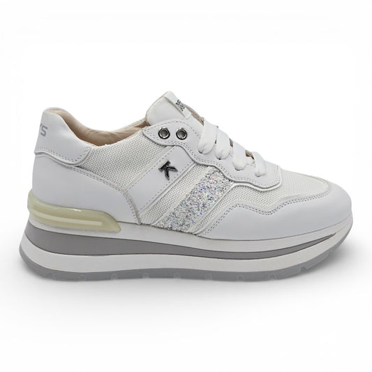 KEYS K-10571 Sneaker Donna pelle bianco