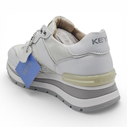 KEYS K-10571 Sneaker Donna pelle bianco