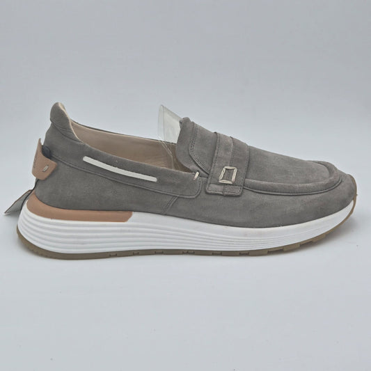 MOMA 4FS413-CRPI Mocassini Uomo pelle scamosciata grigio