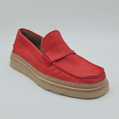 MOMA 26401E VINTAGE Mocassini Uomo pelle rosso