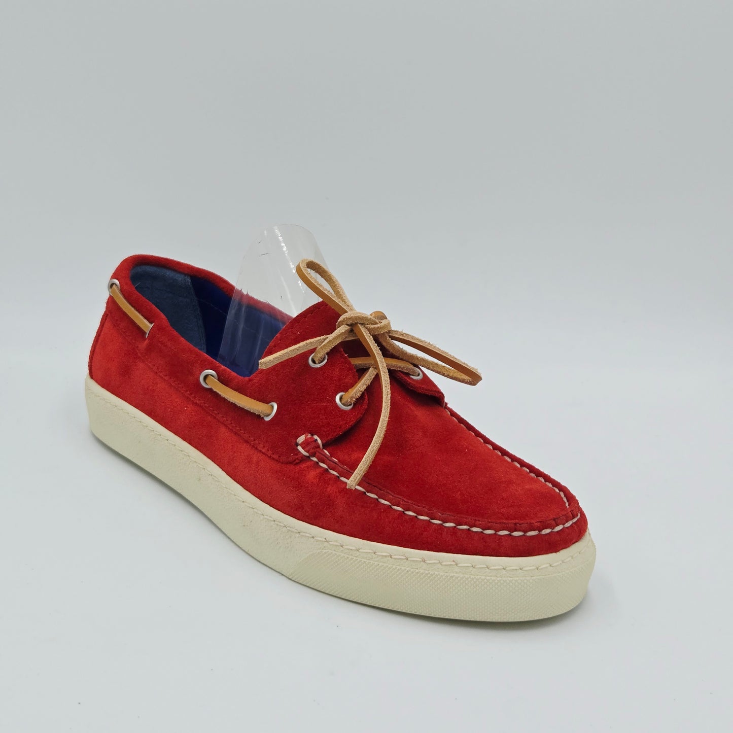 STOKTON Mocassini Uomo pelle scamosciata rosso