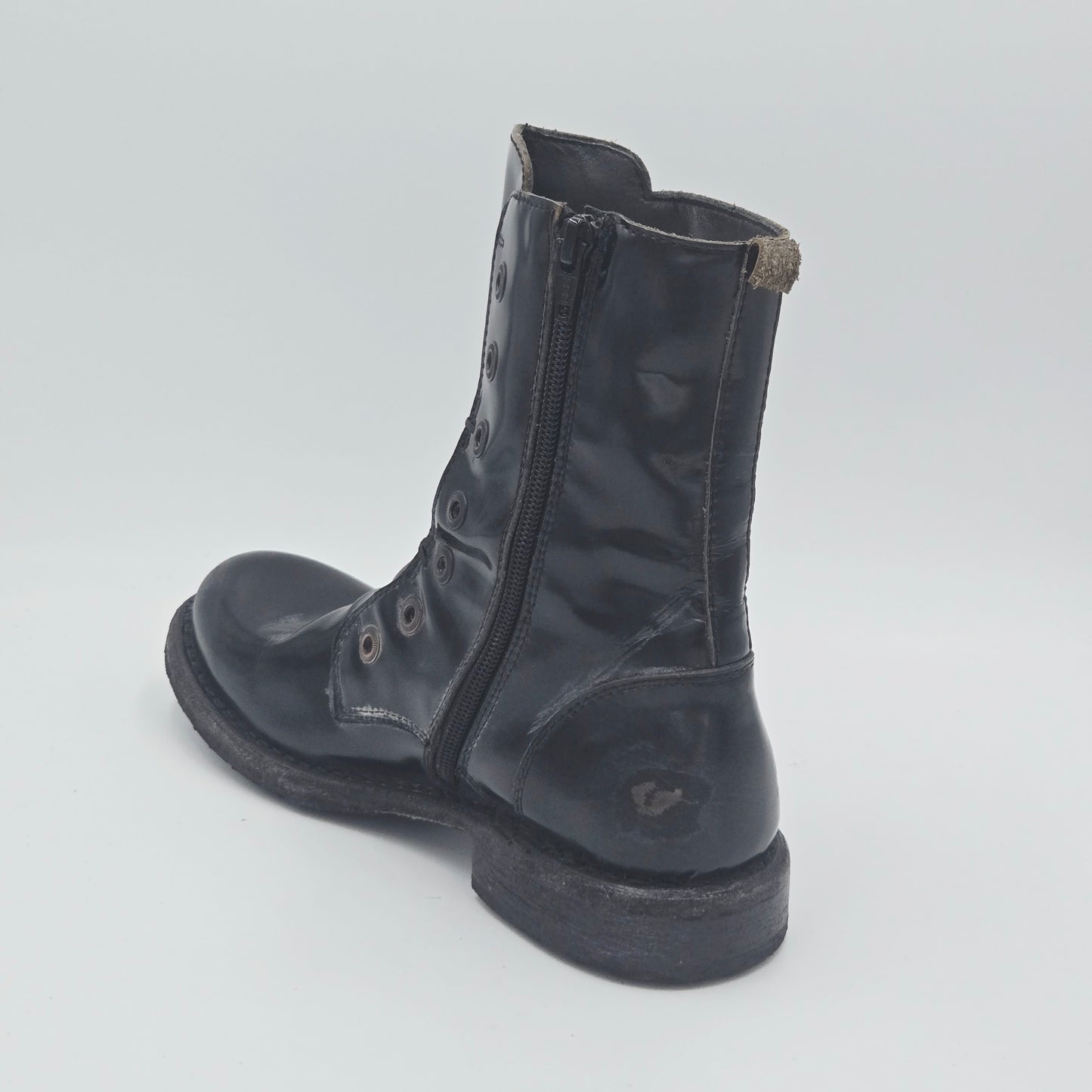 Stivaletti Moma donna 37 nero pelle effetto ruined  225DA