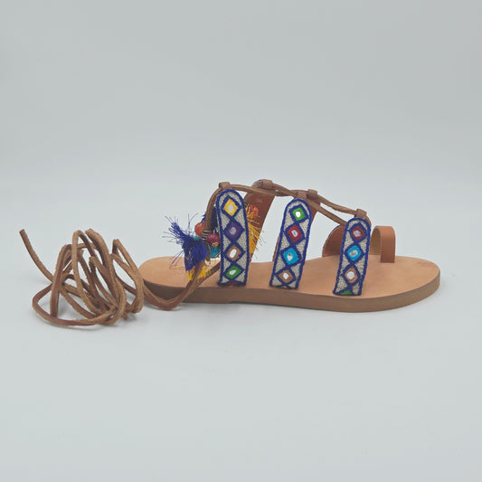 CORAL BLUE Sandali Donna tessuto blu