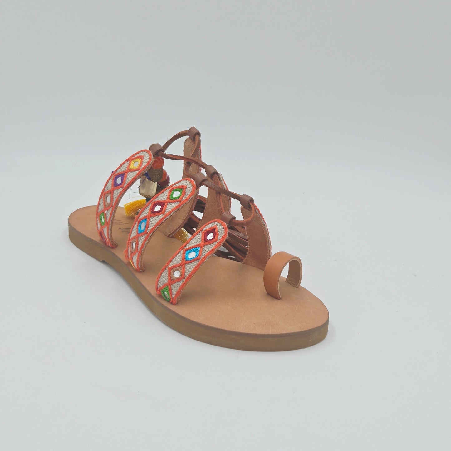 CORAL BLUE Sandali Donna tessuto arancione