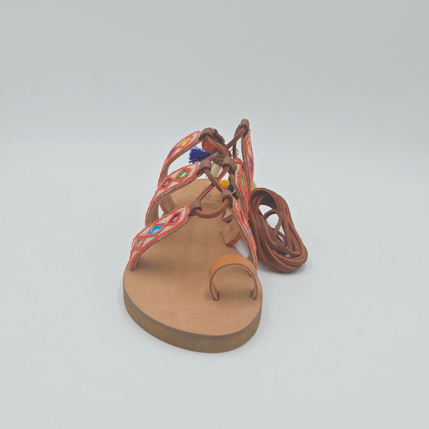 CORAL BLUE Sandali Donna tessuto arancione