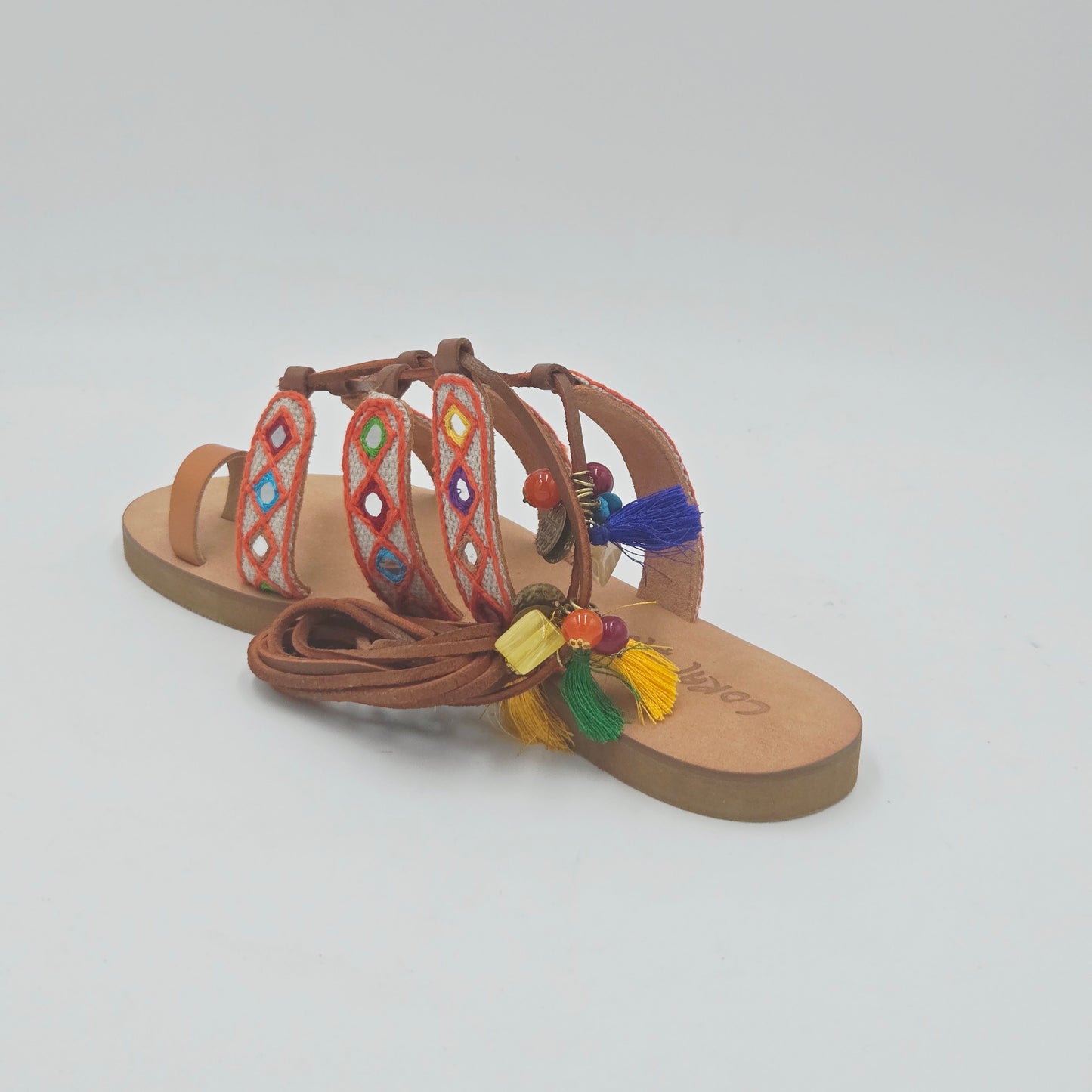 CORAL BLUE Sandali Donna tessuto arancione