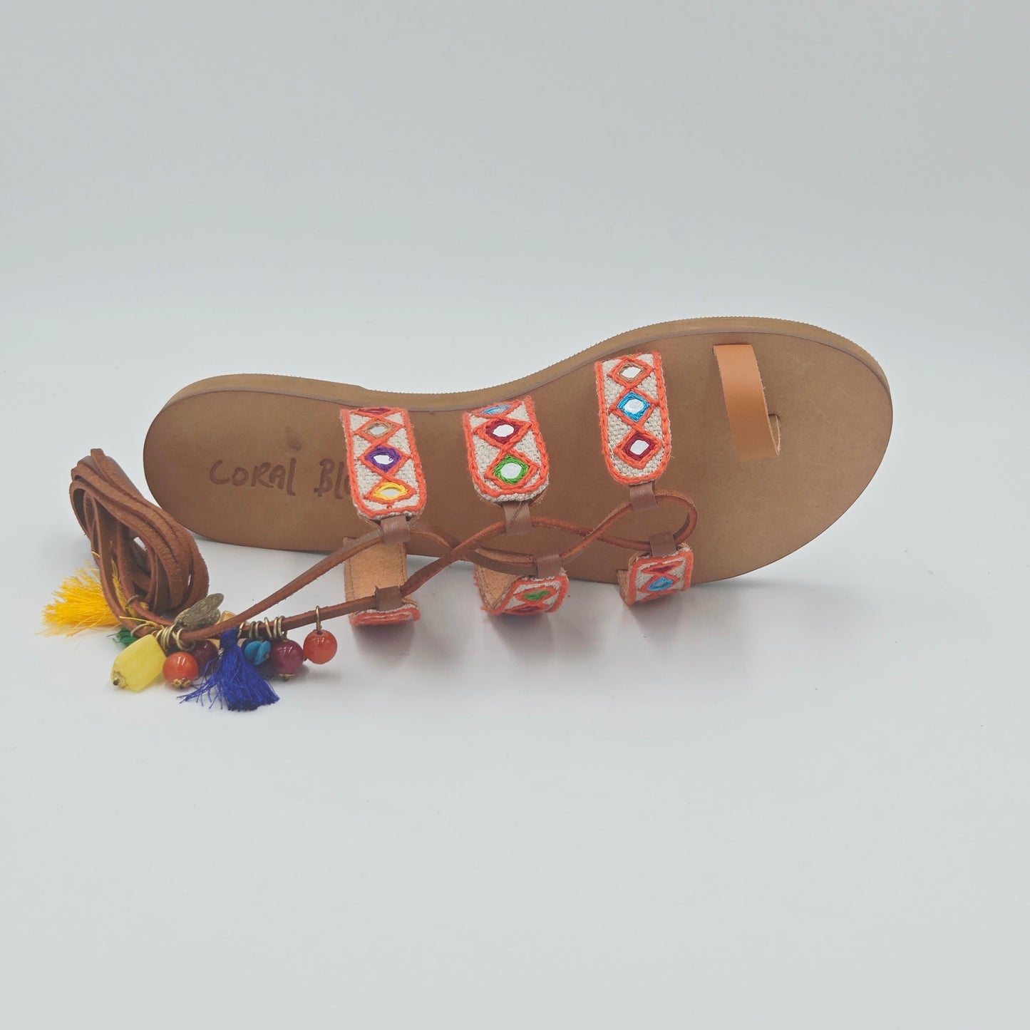 CORAL BLUE Sandali Donna tessuto arancione