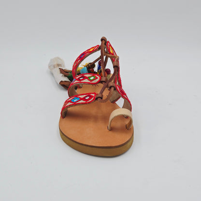 CORAL BLUE Sandali Donna tessuto rosso