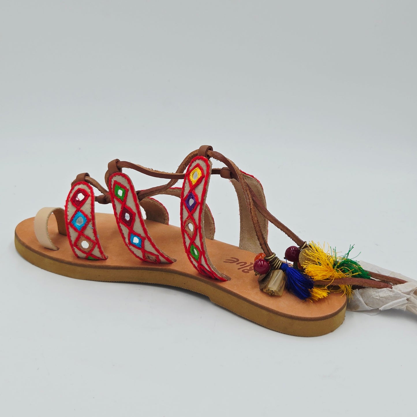 CORAL BLUE Sandali Donna tessuto rosso