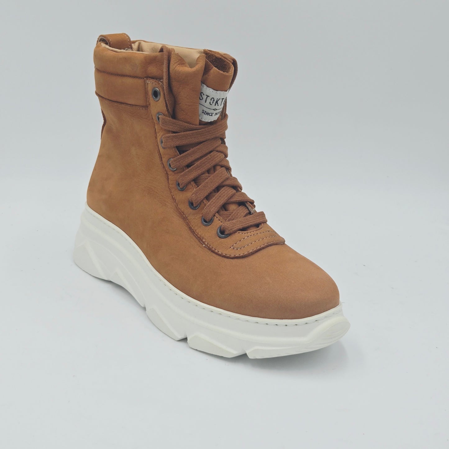 STOKTON Stivaletti Donna pelle nubuck marrone