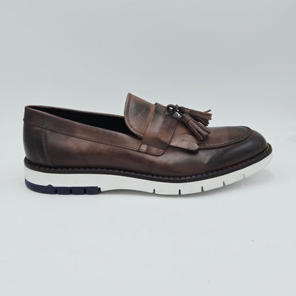 EVEET Mocassini Uomo pelle marrone