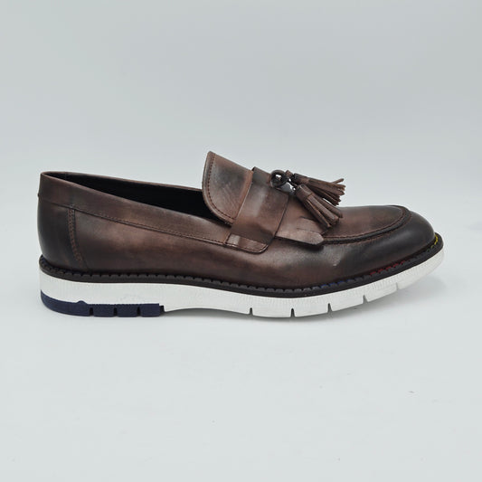 EVEET Mocassini Uomo pelle marrone