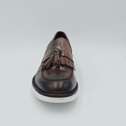 EVEET Mocassini Uomo pelle marrone