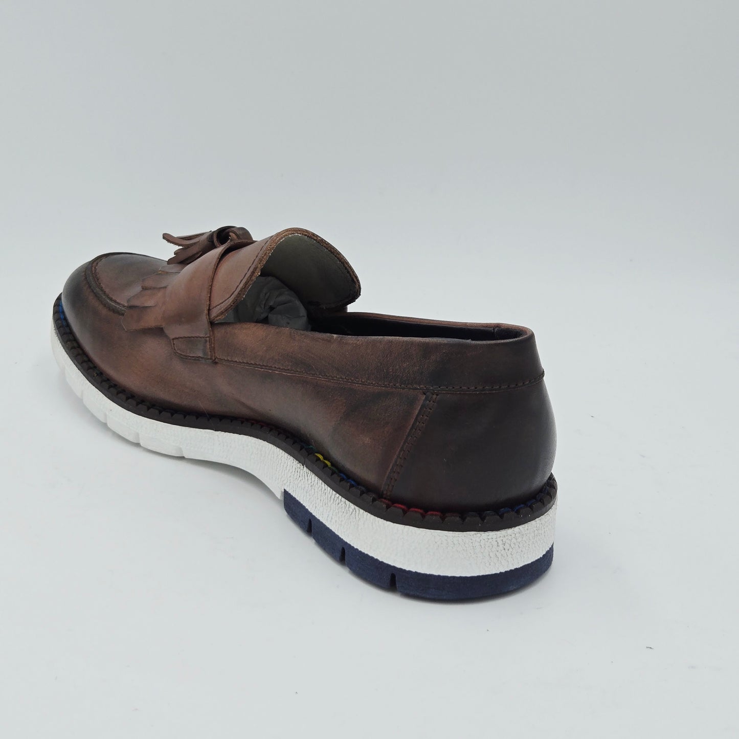 EVEET Mocassini Uomo pelle marrone