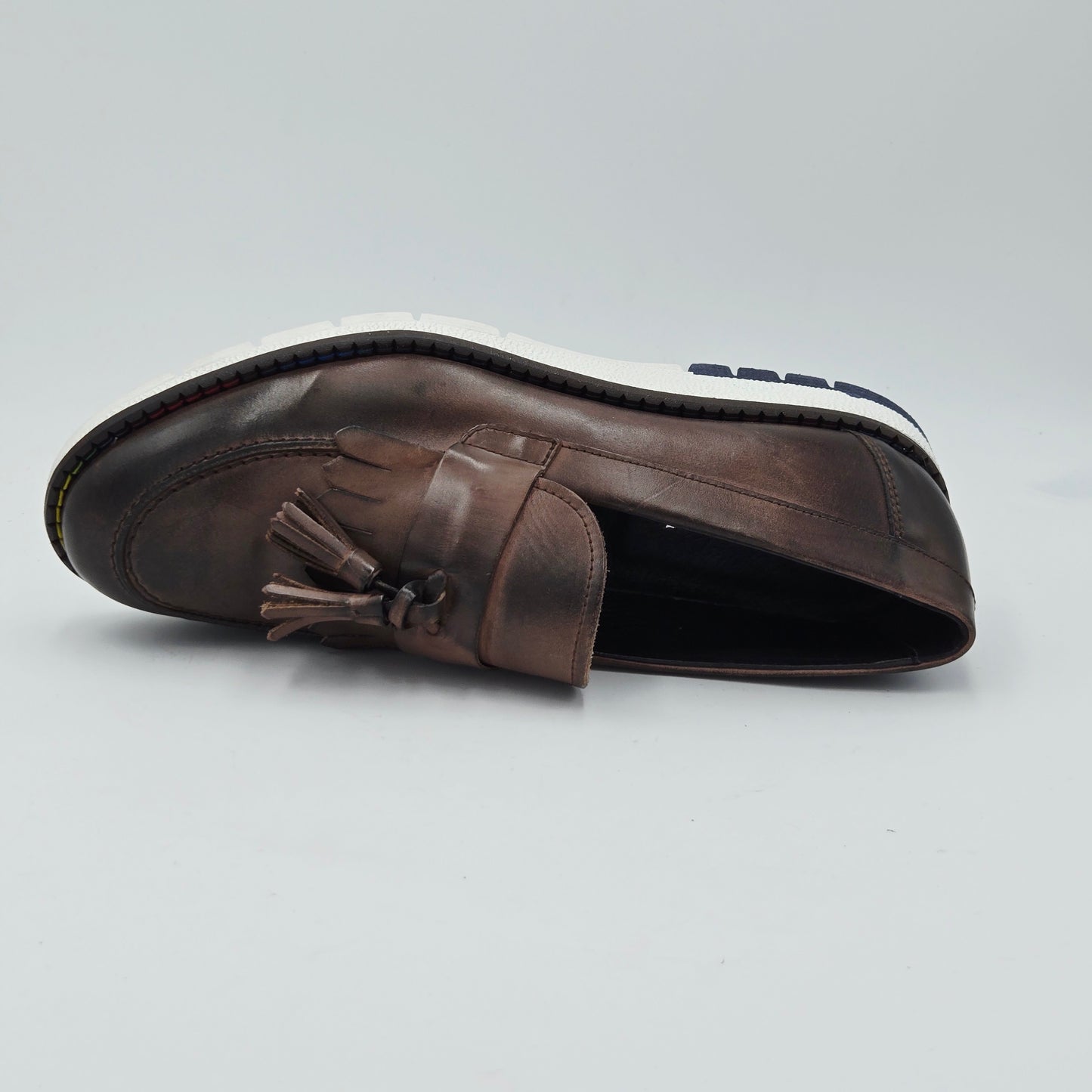 EVEET Mocassini Uomo pelle marrone