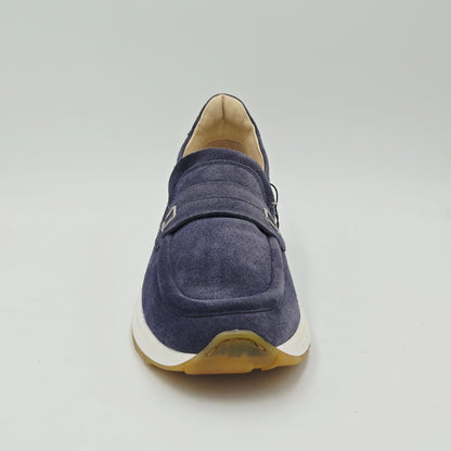 MOMA 4FS413-CRPG Mocassini Uomo pelle scamosciata blu