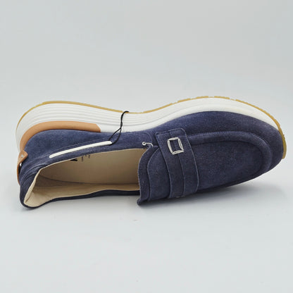 MOMA 4FS413-CRPG Mocassini Uomo pelle scamosciata blu