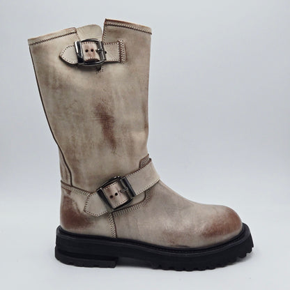 MOMA 1DW340 VINTAGE Stivali Donna pelle marrone