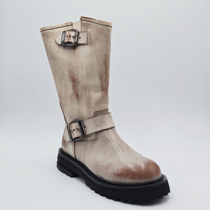 MOMA 1DW340 VINTAGE Stivali Donna pelle marrone